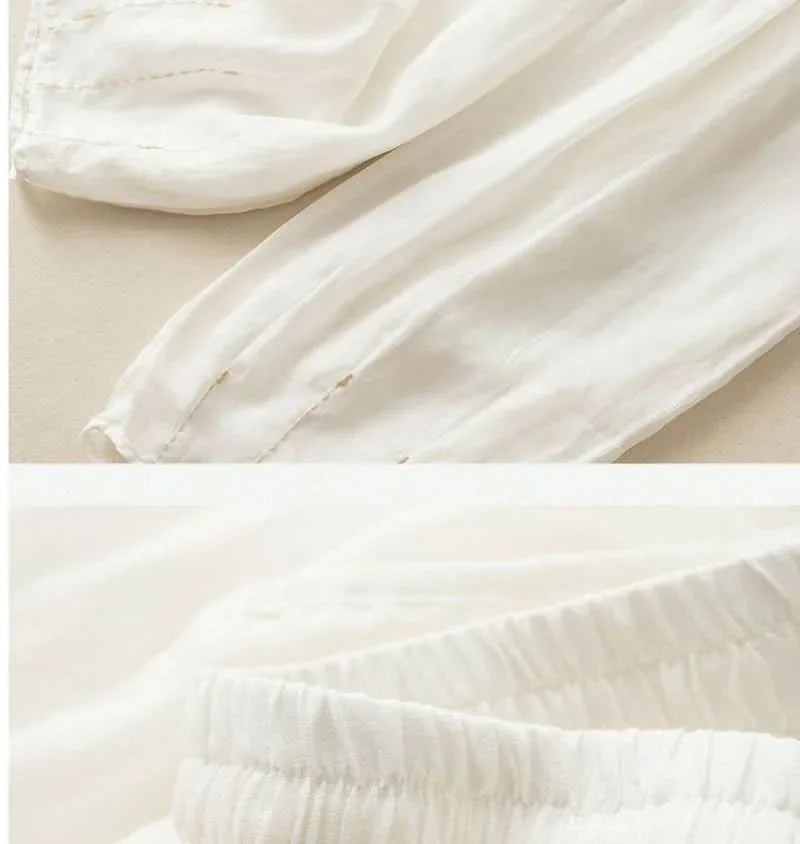 Anna-Berg | Natural High-Waist Wide-Leg Linen Pants