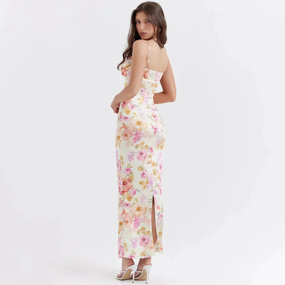 Anna-Berg | Satin Floral Pencil Dress