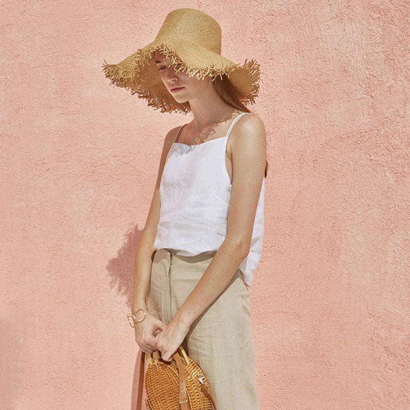 Anna-Berg | Satin-Strap Linen Cami