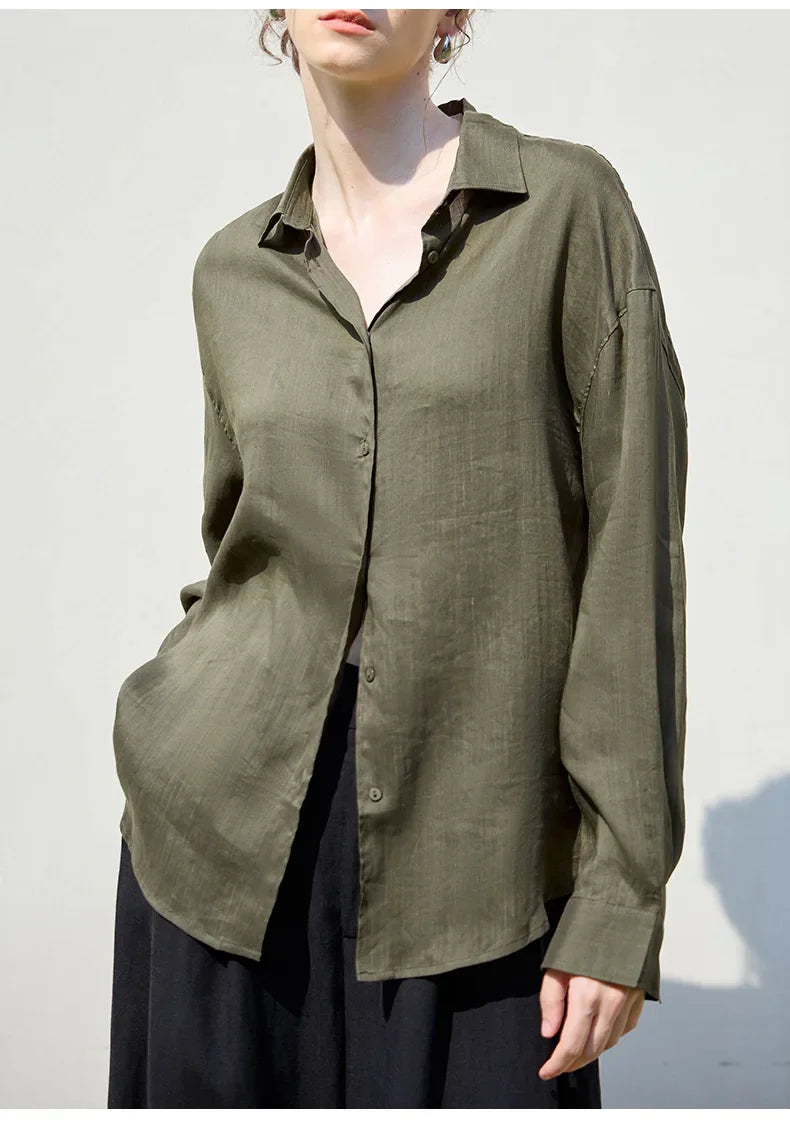 Anna-Berg | Relaxed Fit Button-Up Ramie Shirt