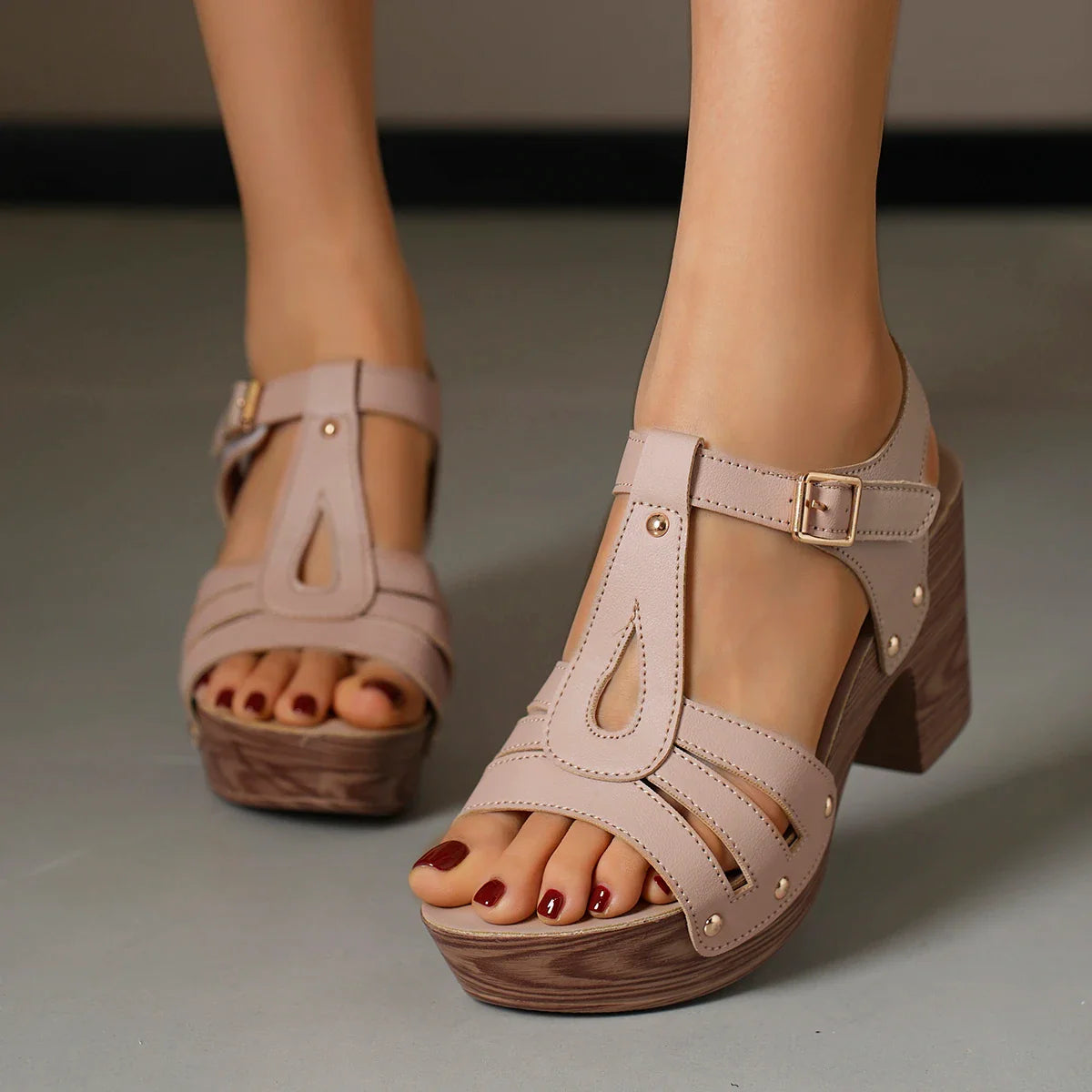 Anna-Berg | Leather Sandals with Ankle Strap