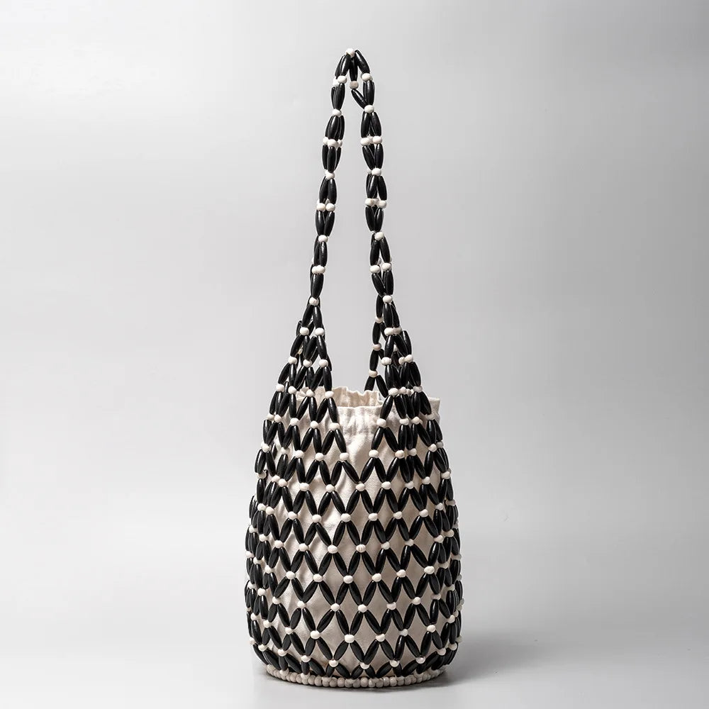 Anna-Berg | Natural Netted Cotton Beach Bag