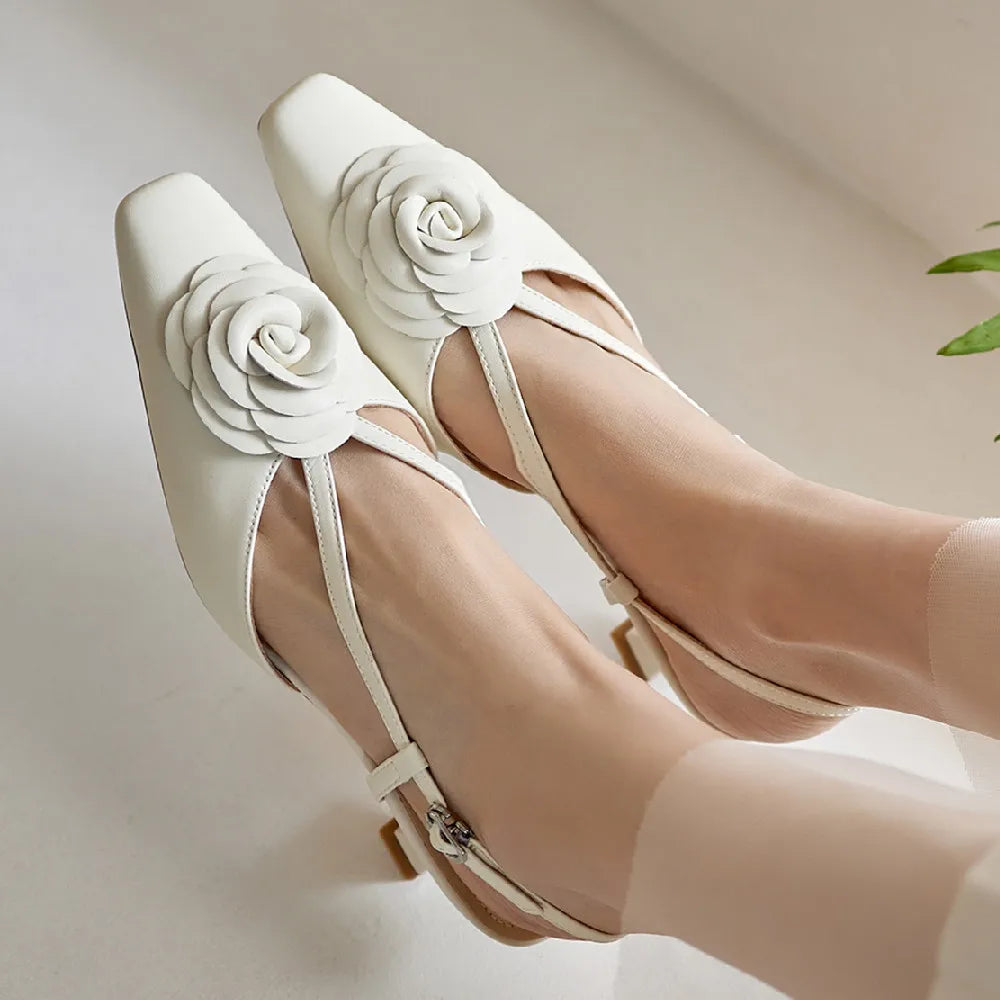 Anna-Berg | Genuine Leather Slingback Heels