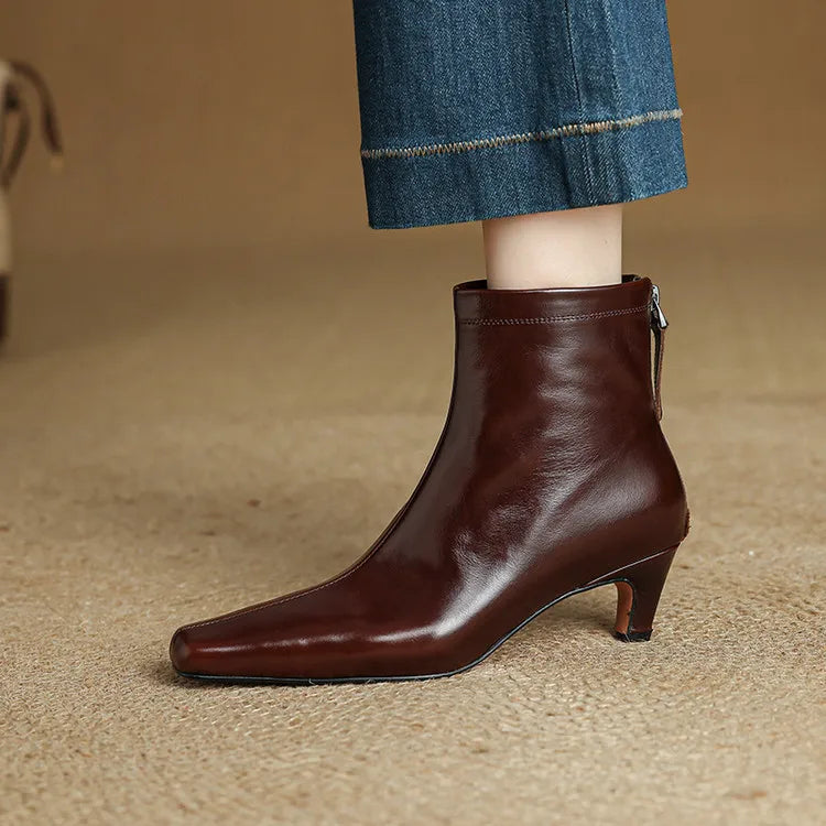 Anna-Berg | Black Leather Ankle Boots
