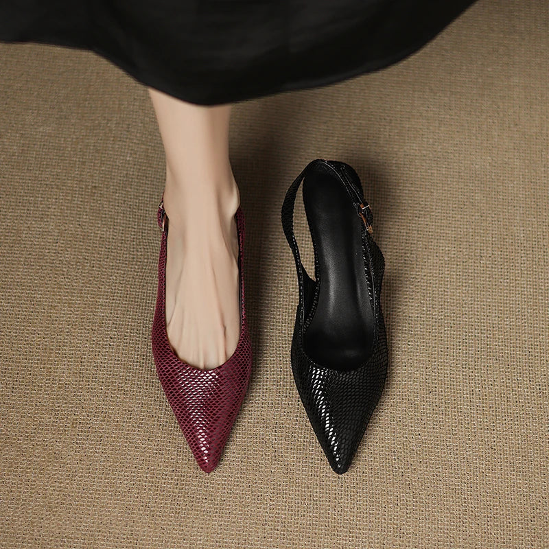 Anna-Berg | Slingback Heels in Leather