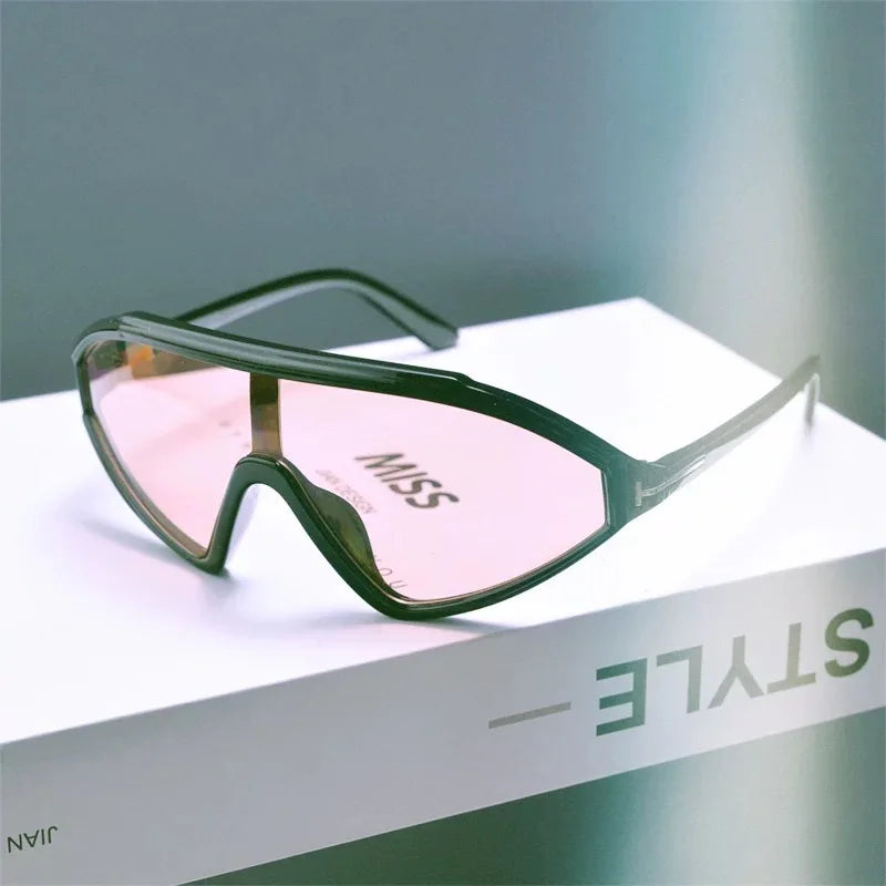 Anna-Berg | Black Angled Acetate Sunglasses