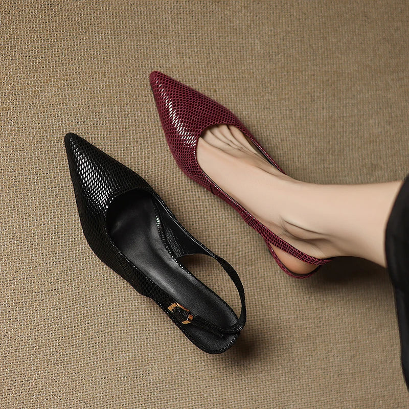 Anna-Berg | Slingback Heels in Leather