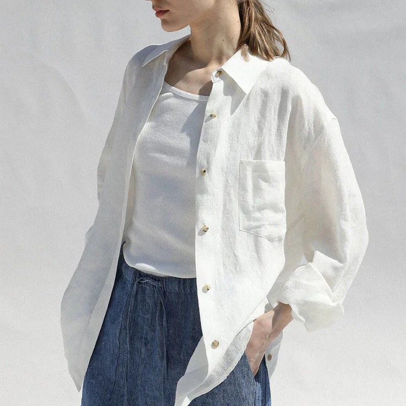 Anna-Berg | Oversized Button-Up Linen Blouse