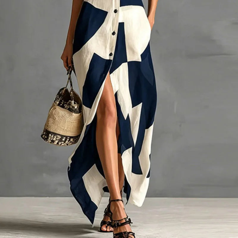 Anna-Berg | Printed Button Down Dress