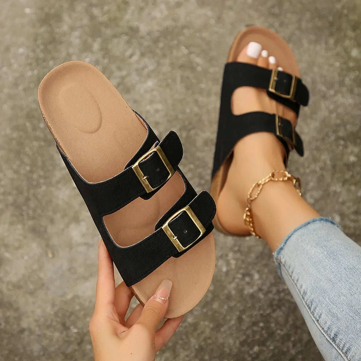 Anna-Berg | Leather Sandals with Ankle Strap