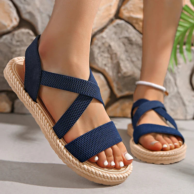 Anna-Berg | Leather Sandals with Ankle Strap