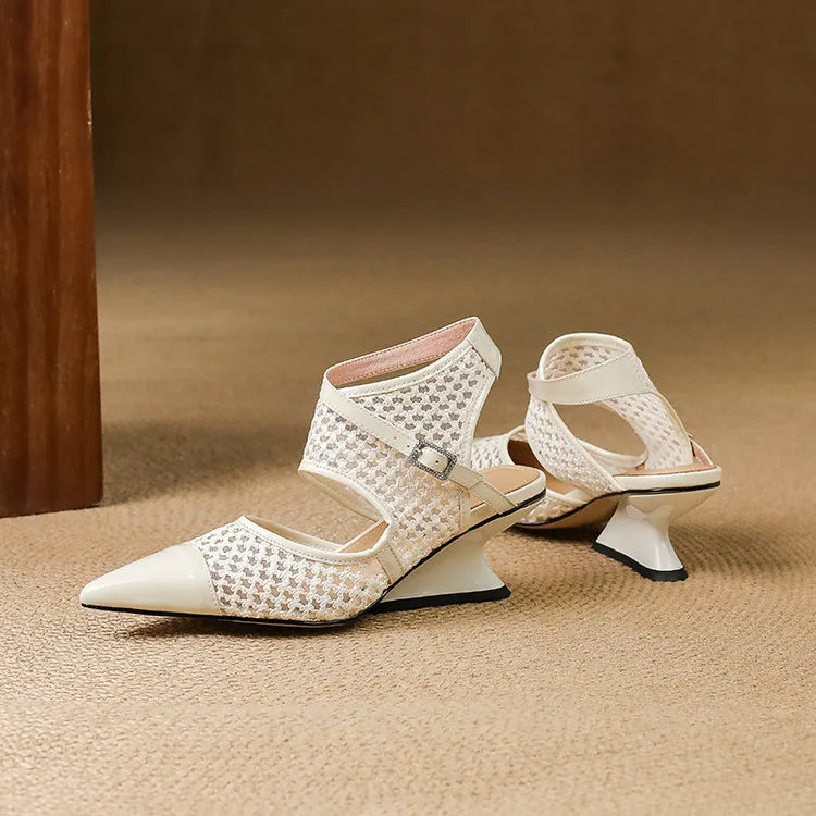 Anna-Berg | Velour Leather Slingbacks