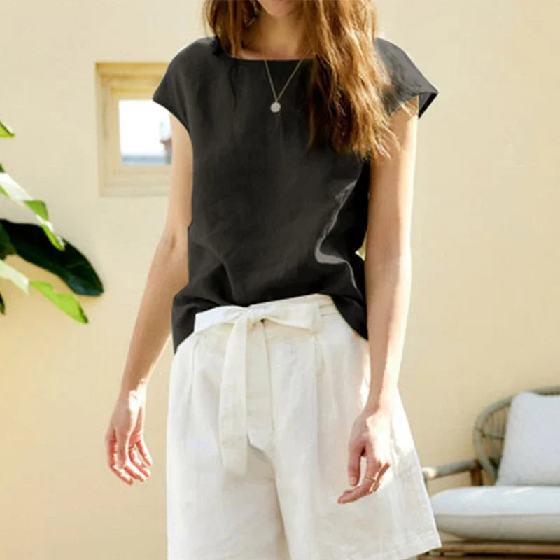 Anna-Berg | Petal Sleeve Linen Tee