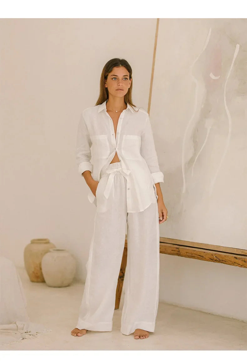 Anna-Berg | Oversized Patch-Pocket Linen Shirt