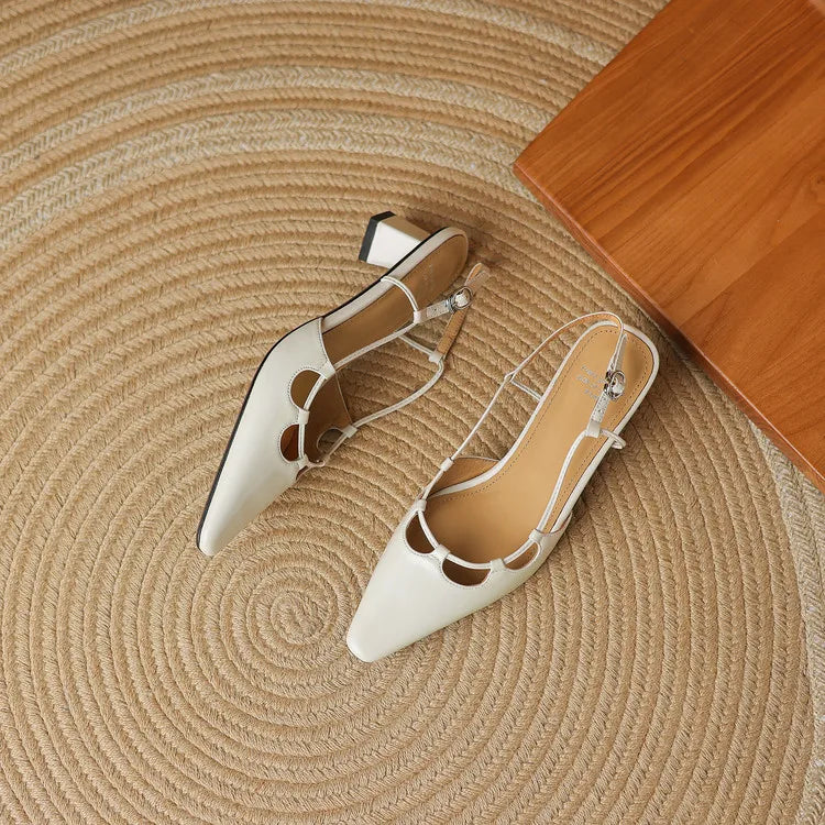 Anna-Berg | Genuine Leather Slingback Heels