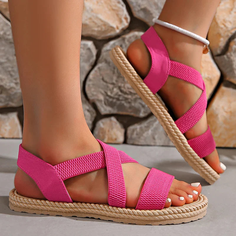 Anna-Berg | Leather Sandals with Ankle Strap