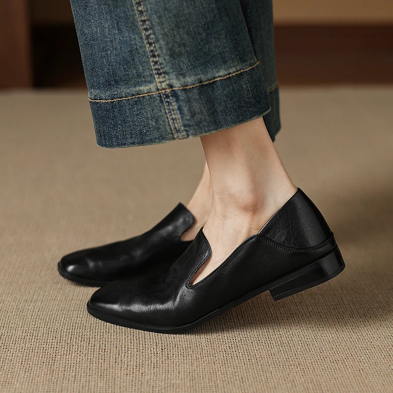 Anna-Berg | Black Leather Loafers
