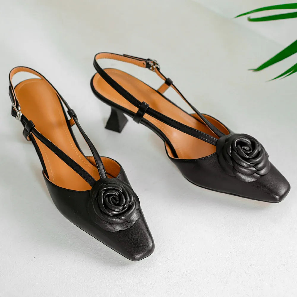 Anna-Berg | Genuine Leather Slingback Heels