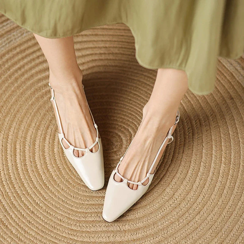 Anna-Berg | Genuine Leather Slingback Heels