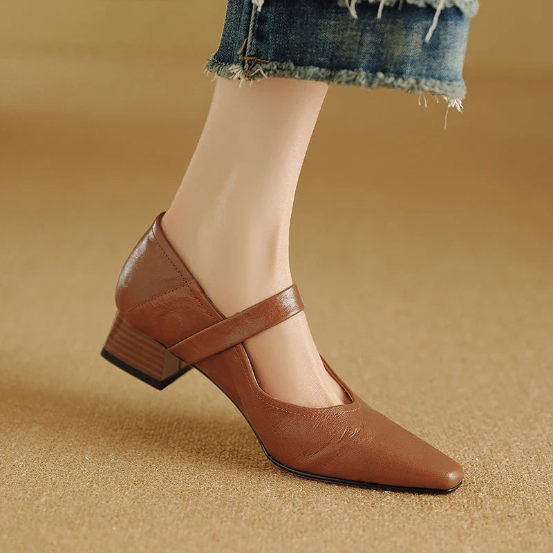 Anna-Berg | Merlot Leather Heels