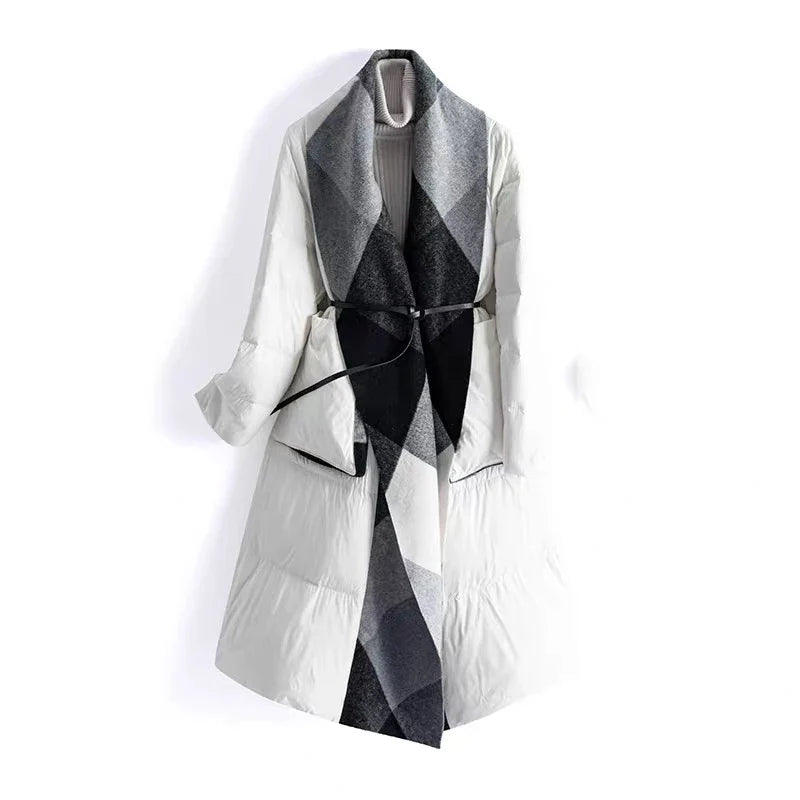 Anna-Berg | Down Coat, Wool Panel