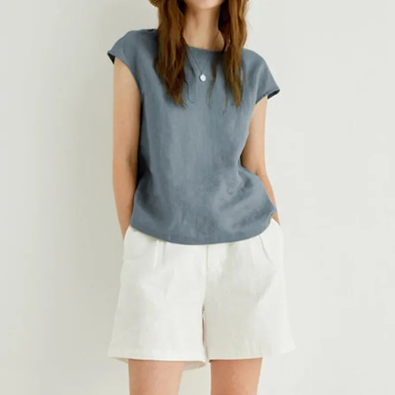 Anna-Berg | Petal Sleeve Linen Tee