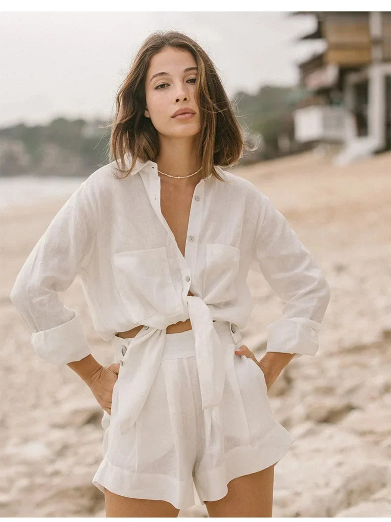 Anna-Berg | Oversized Patch-Pocket Linen Shirt