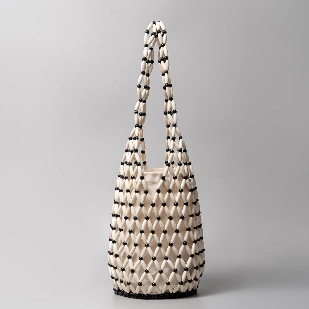 Anna-Berg | Natural Netted Cotton Beach Bag