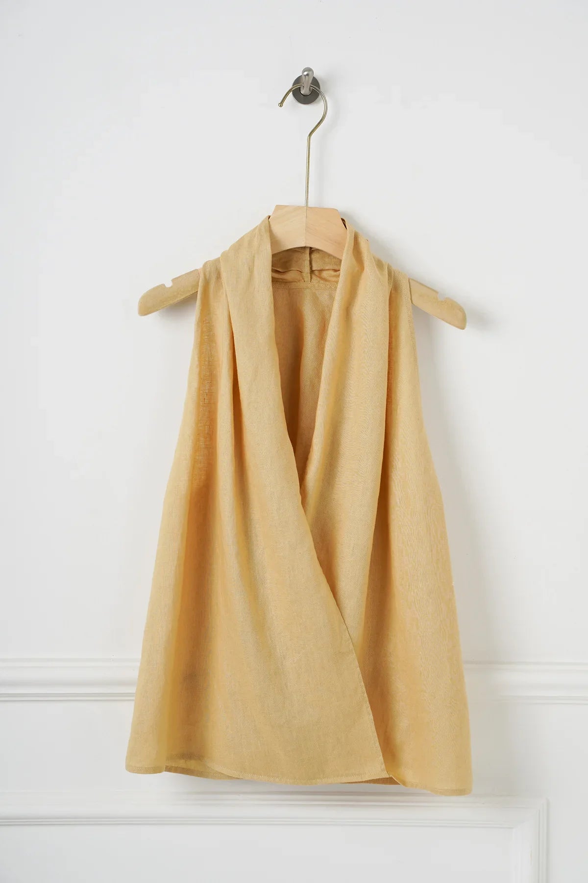 Anna-Berg | Natural Draped Linen Vest