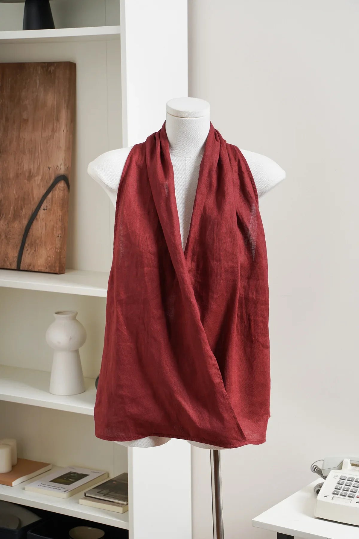 Anna-Berg | Natural Draped Linen Vest