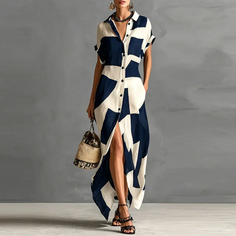 Anna-Berg | Printed Button Down Dress