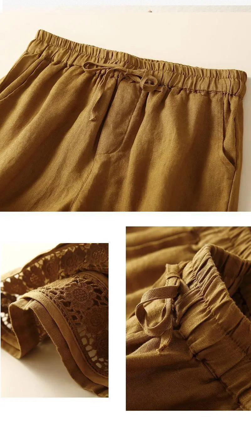 Anna-Berg | Embroidered Linen Shorts