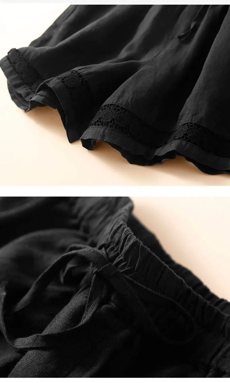 Anna-Berg | Embroidered Linen Shorts