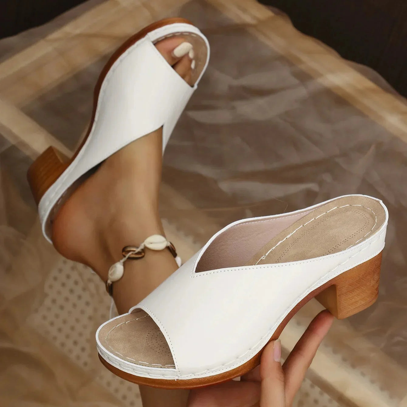 Anna-Berg | Leather Sandals with Ankle Strap