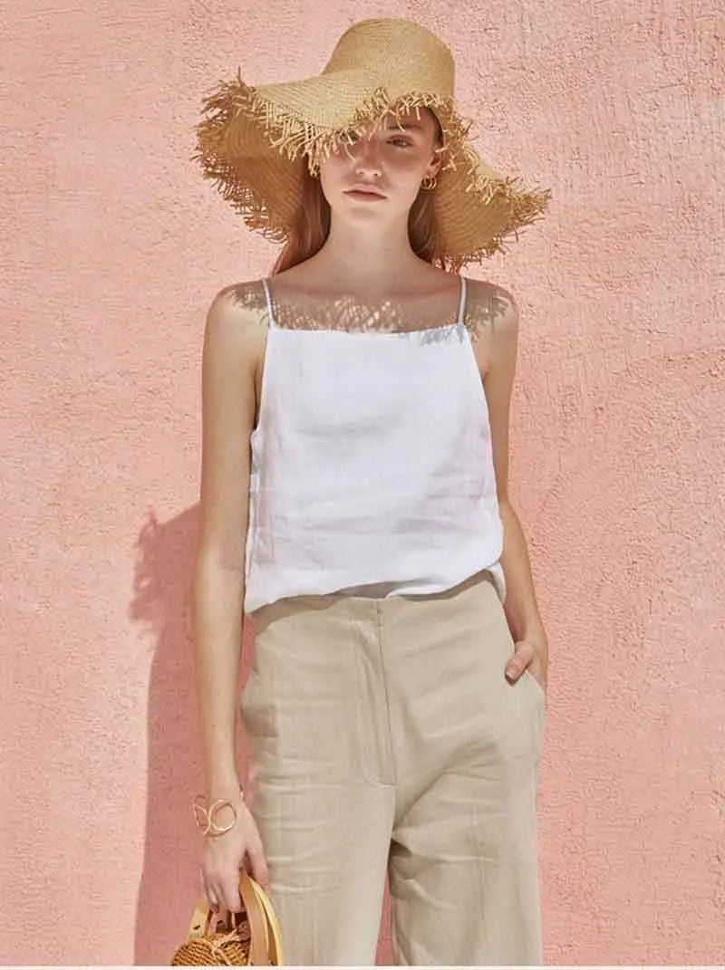 Anna-Berg | Satin-Strap Linen Cami