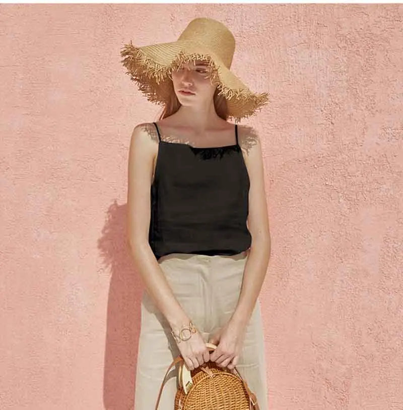 Anna-Berg | Satin-Strap Linen Cami