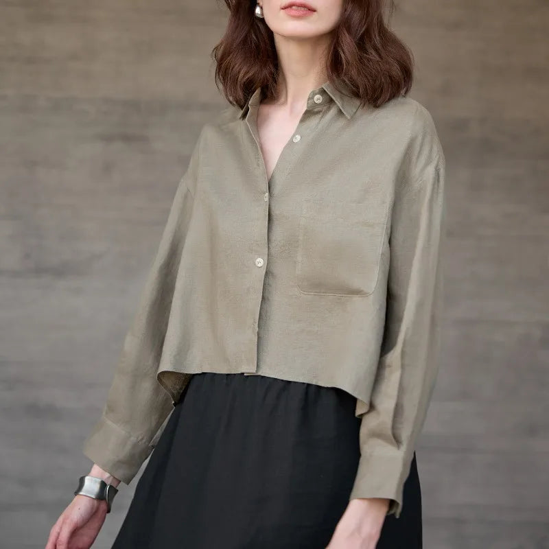 Anna-Berg | Cropped Linen Overshirt