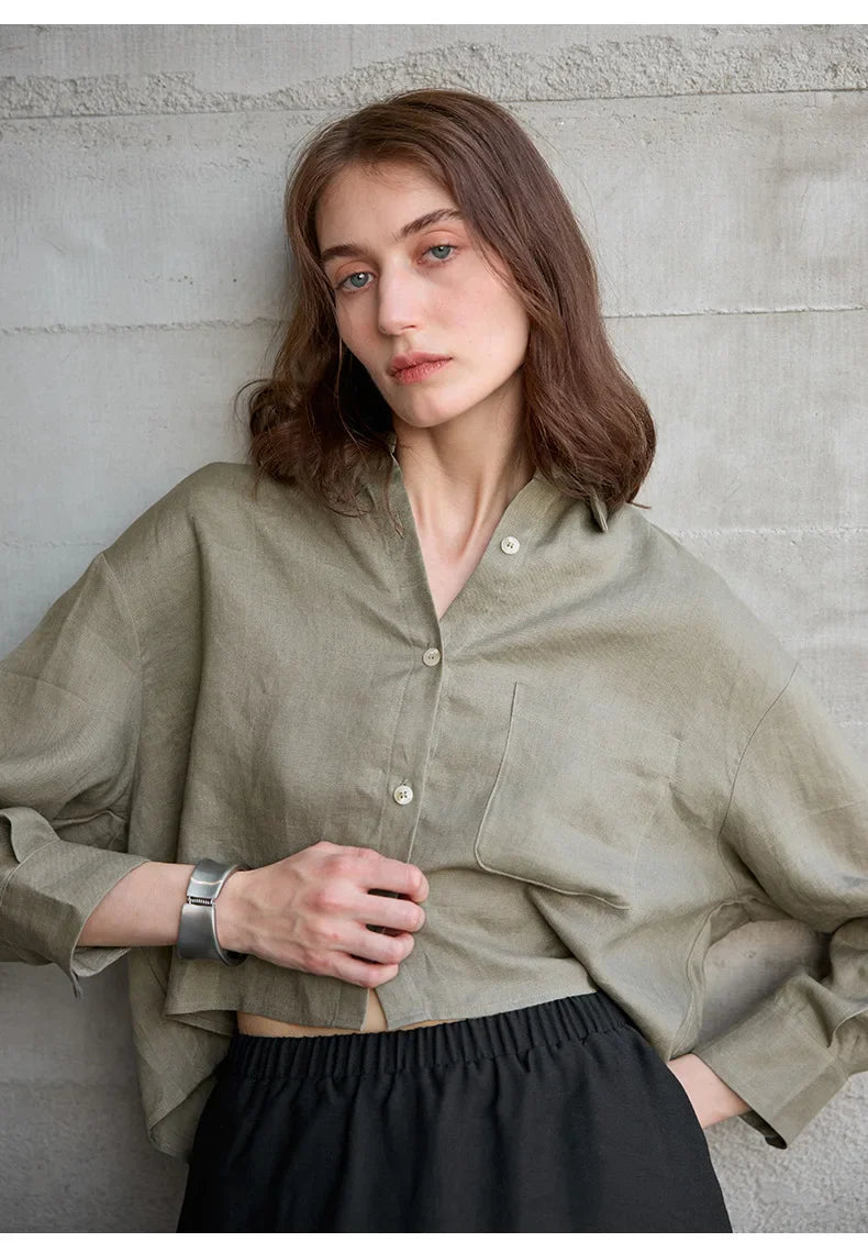 Anna-Berg | Cropped Linen Overshirt