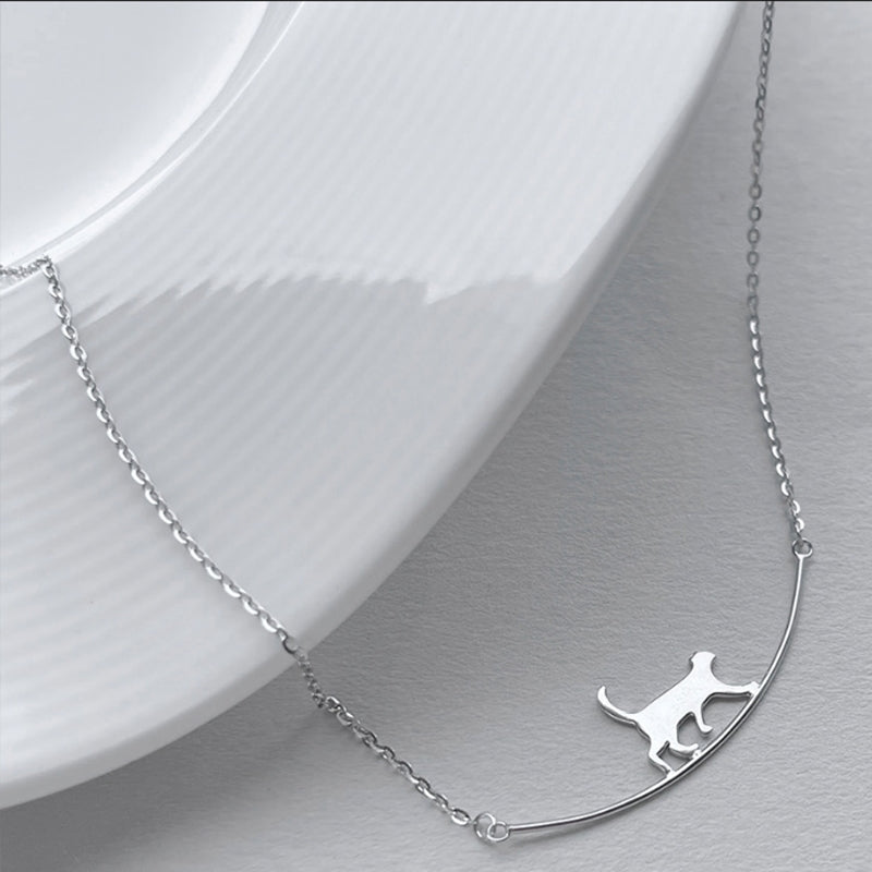 Cat Climbing Collar in Silver