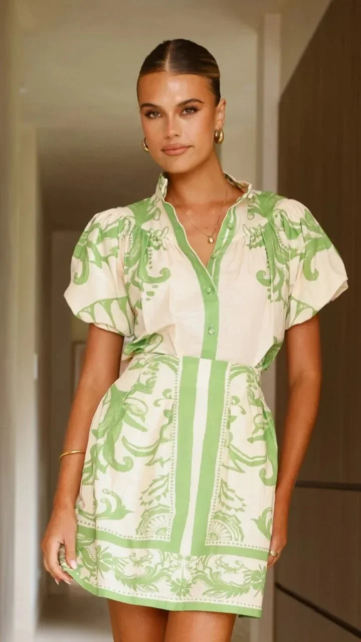 Anna-Berg | Floral Two-Piece Linen Dress
