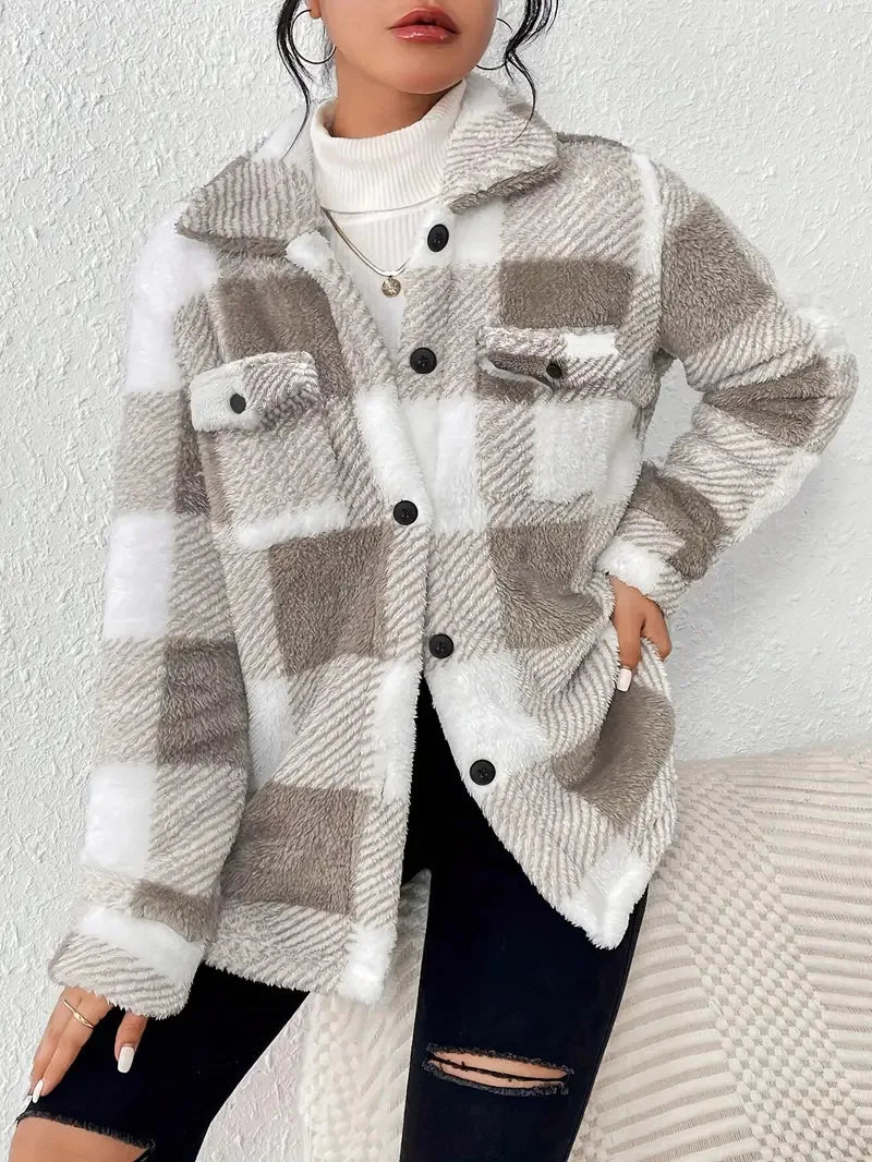 Anna-Berg | Plaid Fleece Jacket