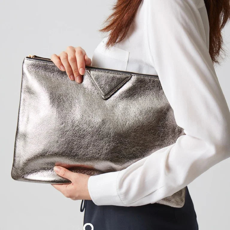 Anna-Berg | Clutch, Women's, Leather, Slim, Black, Elegant