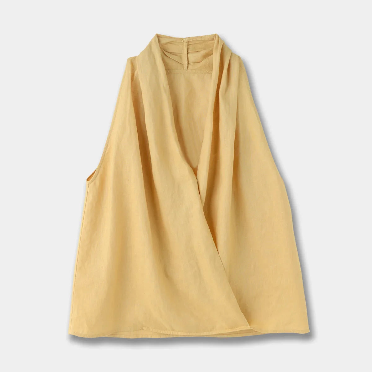 Anna-Berg | Natural Draped Linen Vest