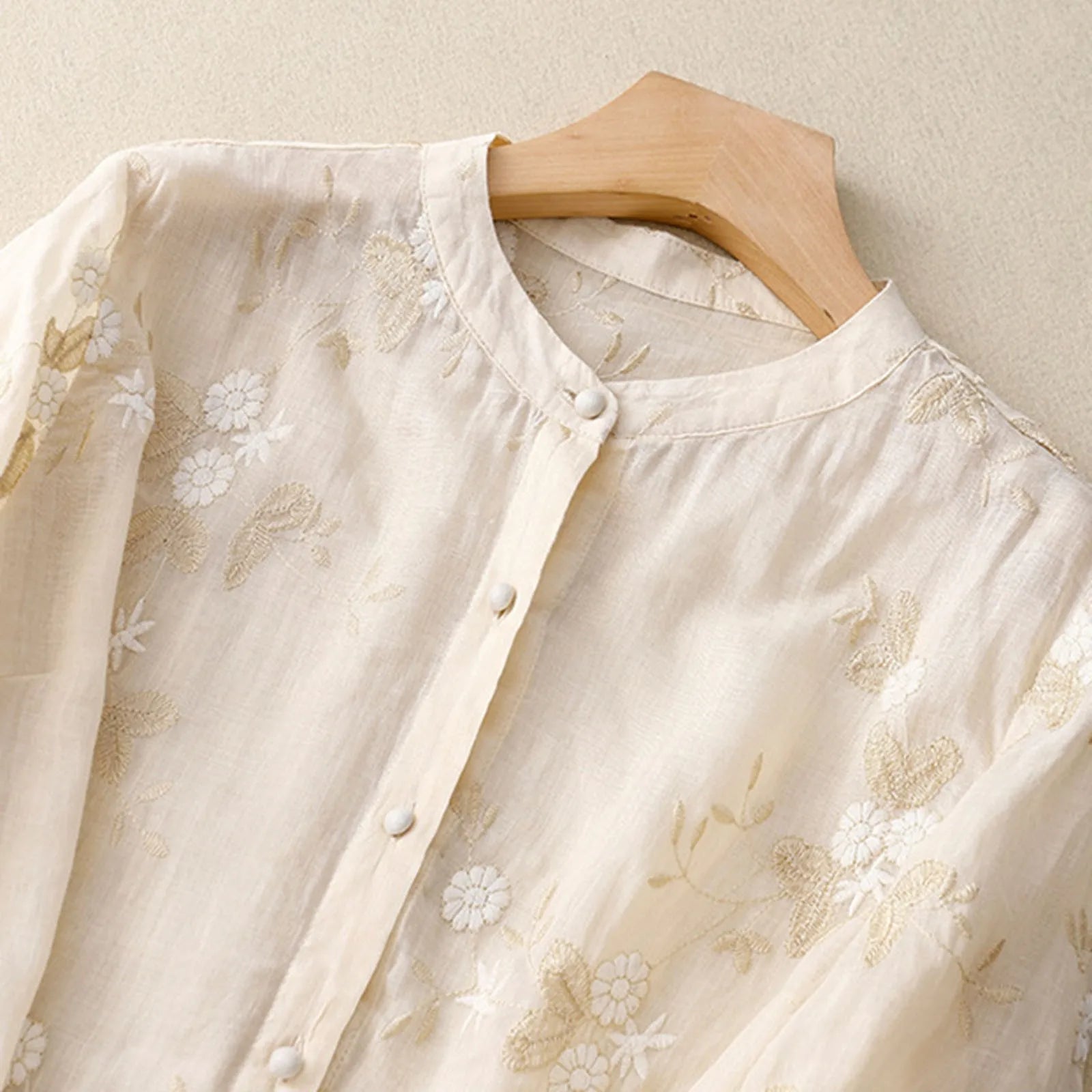 Anna-Berg | Relaxed Fit Button-Up Cotton Blouse