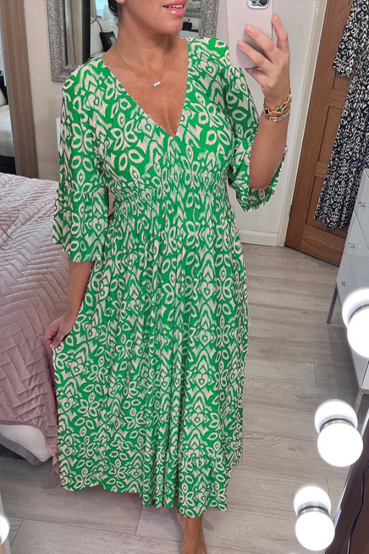 Anna-Berg | Flowing Bohemian Midi Dress By Selene for a Polished Look