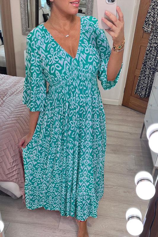 Anna-Berg | Flowing Bohemian Midi Dress By Selene for a Polished Look