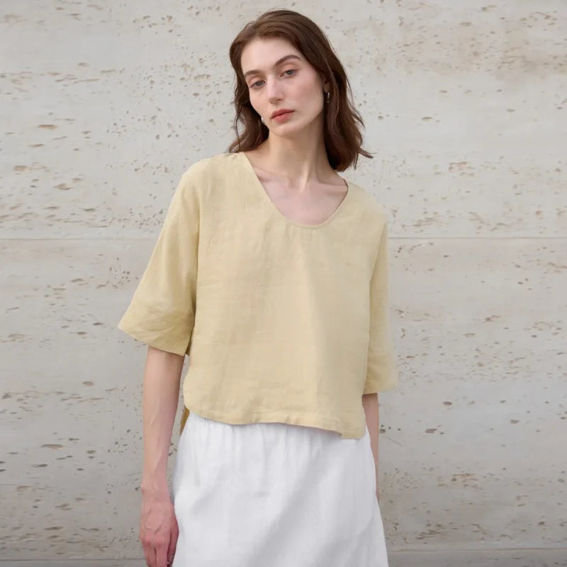 Anna-Berg | V-Neck Boxy-Fit Hemp Top