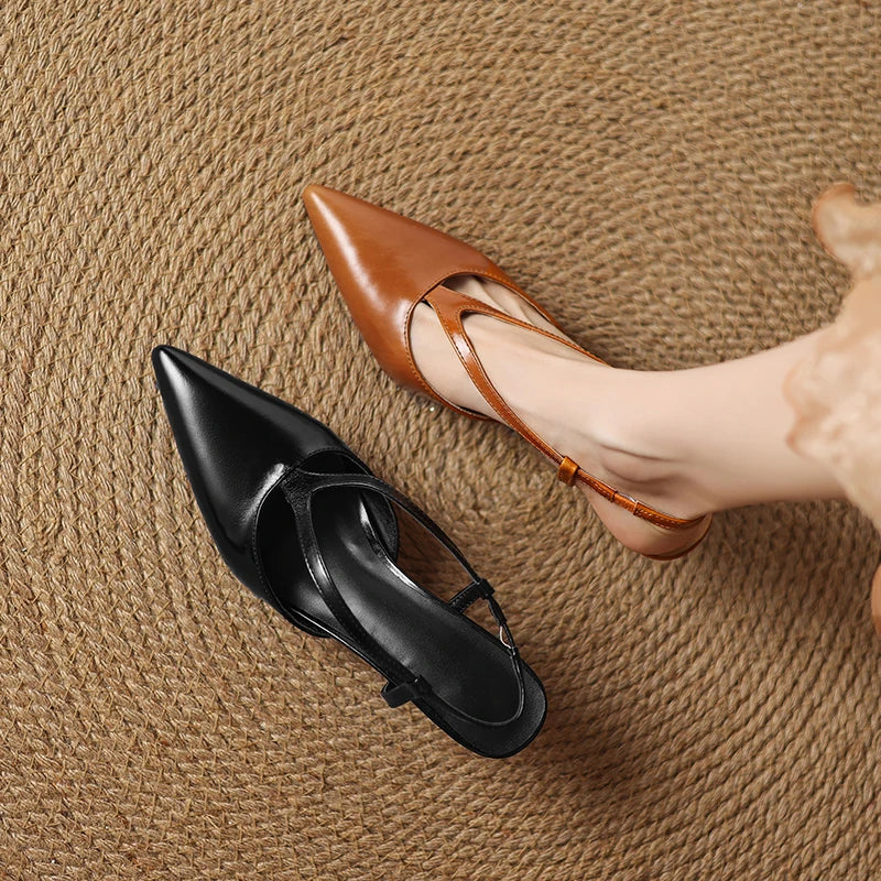 Anna-Berg | Slingback Heels in Leather