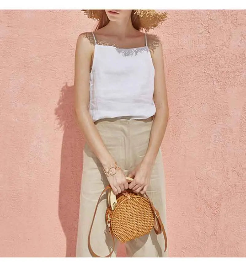 Anna-Berg | Satin-Strap Linen Cami