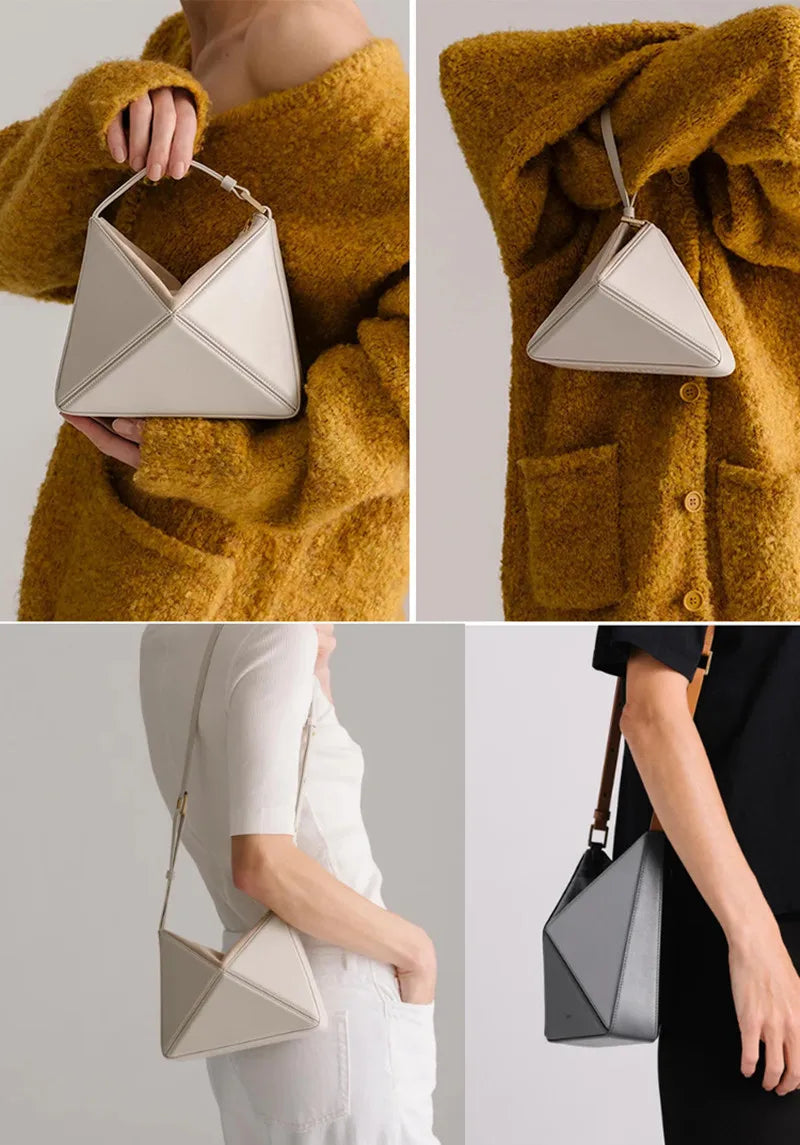 Anna-Berg | Handbag, Women, Leather, Structured, Black, Elegant